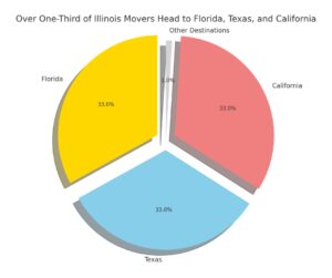 Over One Third of Illinois Movers Head to Florida Texas and California